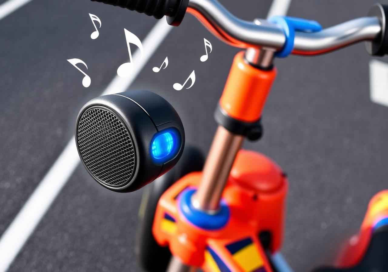 Boxă Bluetooth integrată pe ghidonul tricicletului